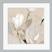 Framed 'Neutral Tulips I' border=