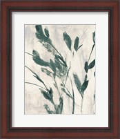 Framed 'Green Misty Leaves II' border=