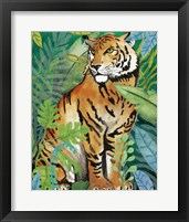 Framed 'Tiger In The Jungle II' border=