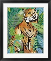 Framed 'Tiger In The Jungle II' border=