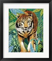 Framed 'Tiger In The Jungle II' border=