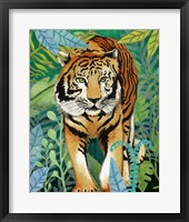 Framed 'Tiger In The Jungle II' border=