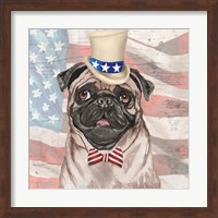 Framed Patriotic Pug