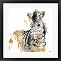 Framed Water Zebra with Gold