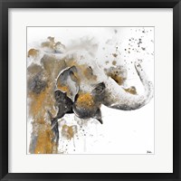 Water Elephant with Gold Framed Print