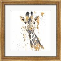 Framed 'Gold Water Giraffe' border=