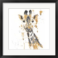 Gold Water Giraffe Framed Print