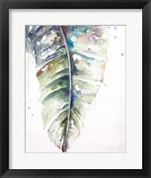 Framed 'Watercolor Plantain Leaves with Purple I' border=