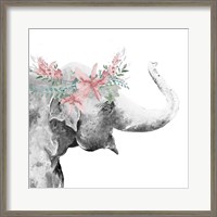 Framed Water Elephant with Flower Crown Square