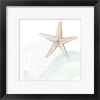 Framed 'Turquoise Ocean Treasure Star' border=