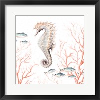 Seahorse On Coral Framed Print