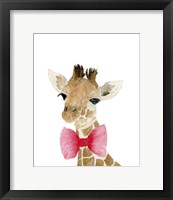 Giraffe With Bow Framed Print