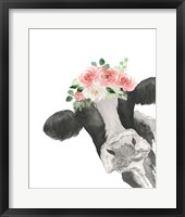 Framed Hello Cow With Flower Crown