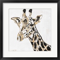 Speckled Gold Giraffe Framed Print