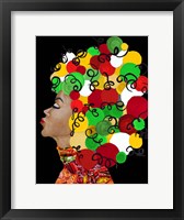 Framed African Goddess With Colorful Hair