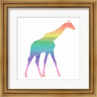 Framed 'Rainbow Giraffe' border=