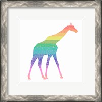 Framed 'Rainbow Giraffe' border=