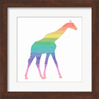 Framed Rainbow Giraffe