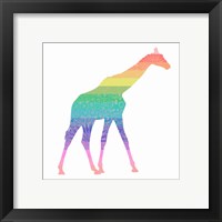 Framed 'Rainbow Giraffe' border=