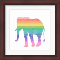 Framed 'Rainbow Elephant' border=