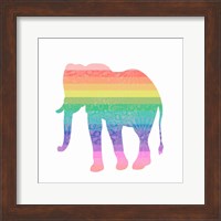 Framed Rainbow Elephant