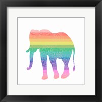 Rainbow Elephant Framed Print