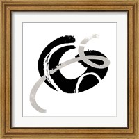 Framed 'Scrolling Black & White Abstract  I' border=