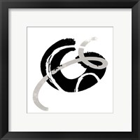 Framed 'Scrolling Black & White Abstract  I' border=