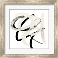 Framed 'Scrolling Black & White Abstract II' border=