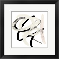 Framed 'Scrolling Black & White Abstract II' border=