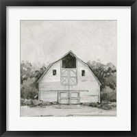 Framed 'Solemn Barn Sketch III' border=