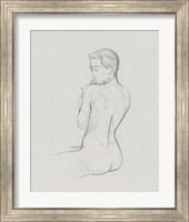 Framed 'Female Back Sketch I' border=