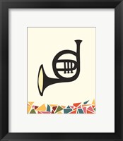 Framed 'Cut Paper Instruments III' border=