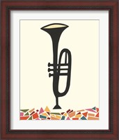 Framed 'Cut Paper Instruments V' border=