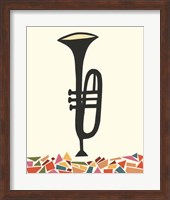 Framed 'Cut Paper Instruments V' border=