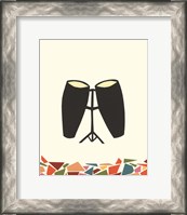 Framed 'Cut Paper Instruments VI' border=