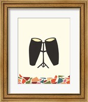 Framed 'Cut Paper Instruments VI' border=