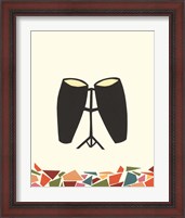 Framed 'Cut Paper Instruments VI' border=