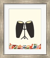 Framed 'Cut Paper Instruments VI' border=