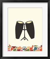 Framed 'Cut Paper Instruments VI' border=