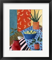 Framed 'Colorful Tablescape I' border=