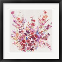 Framed 'Flowers on a Vine I' border=