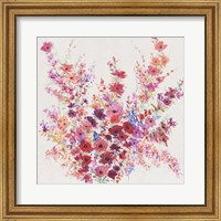 Framed 'Flowers on a Vine I' border=