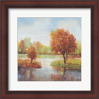 Framed 'Lake Reflections II' border=