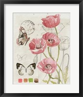 Field Notes Florals I Framed Print