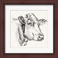 Framed 'Holstein Portrait Sketch I' border=