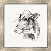 Framed 'Holstein Portrait Sketch II' border=