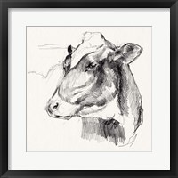 Holstein Portrait Sketch II Framed Print