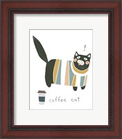 Framed 'Coffee Cats III' border=