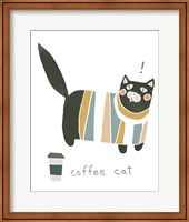 Framed 'Coffee Cats III' border=